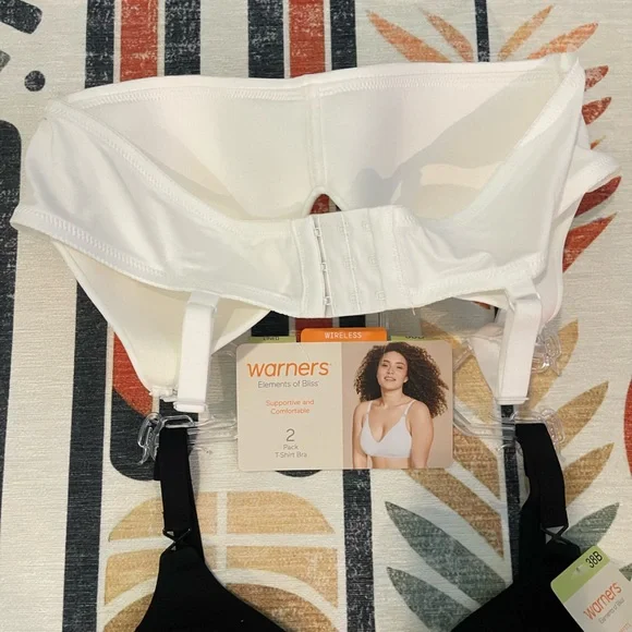 Warner's Black and White Comfort Bra 2Pack - Picture 4 of 9